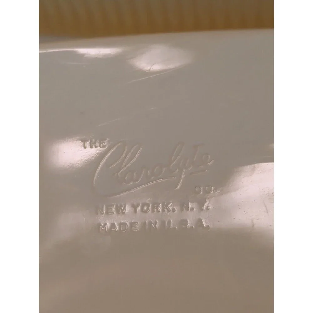 Clarolyte Plastic Baby Caddy Vanity Set Yellow Vintage Lotion Swabs Cotton Pins